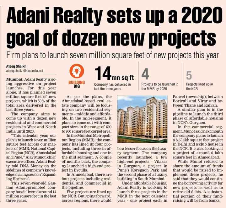 Adani Realty sets up a 2020