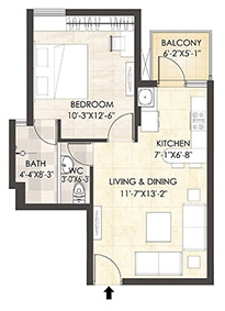 Aangan Typical Unit Plan 1 BHK 4