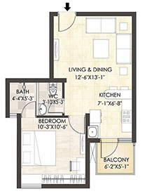 Aangan Typical Unit Plan 1 BHK 5