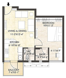 Aangan Typical Unit Plan 1 BHK 8